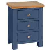 Dorset Electric Blue Bedside Table with 3 Drawers