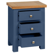 Dorset Electric Blue Bedside Table with 3 Drawers