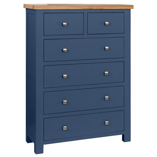 Dorset Electric Blue Chest Of Drawers 2 + 4