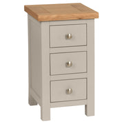 Dorset Moon Grey Narrow Bedside Table with 3 Drawers