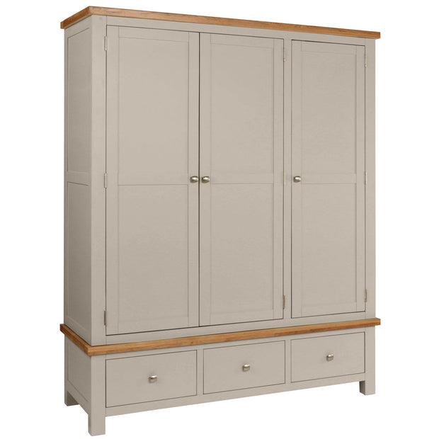 Dorset Moon Grey Triple Robe with 3 Drawers