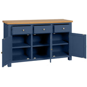 Dorset Electric Blue Sideboard with 3 Doors