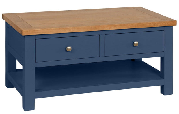Dorset Electric Blue Coffee Table With 2 Drawers