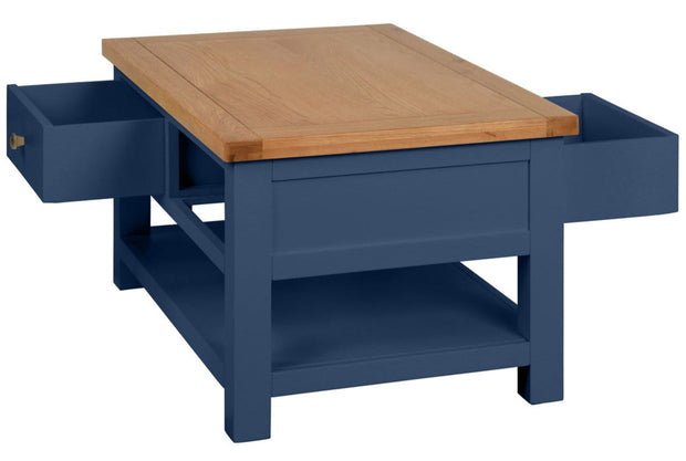 Dorset Electric Blue Coffee Table With 2 Drawers