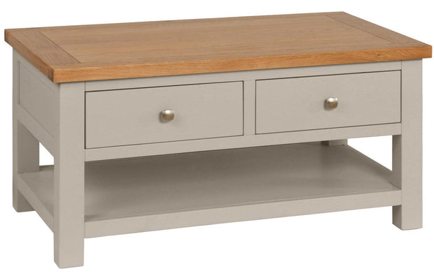 Dorset Moon Grey Coffee Table With 2 Drawers