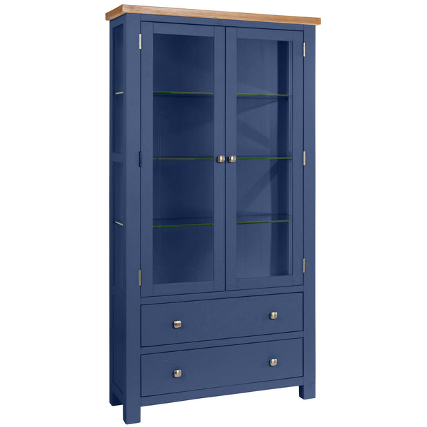 Dorset Electric Blue Display Cabinet with Glass Doors