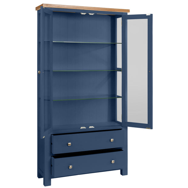 Dorset Electric Blue Display Cabinet with Glass Doors