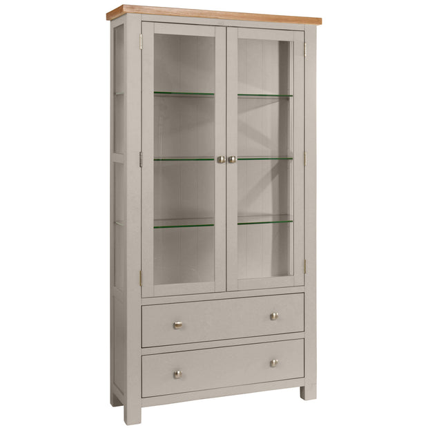Dorset Moon Grey Display Cabinet with Glass Doors