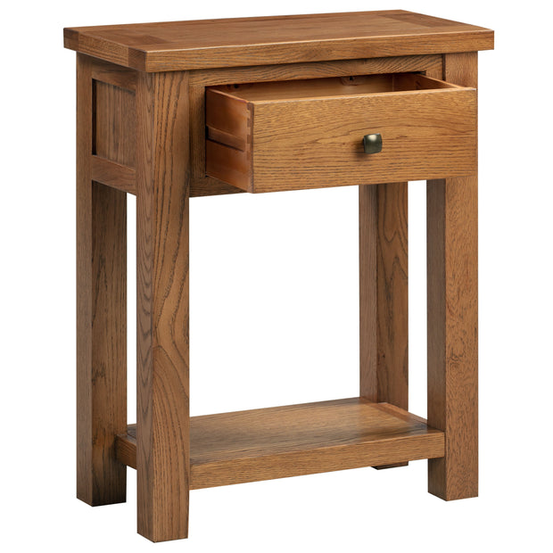 Dorset Rustic Oak 1 Drawer Console Table