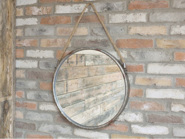Circle Rope Hanging Mirror - Rustic Home Decor