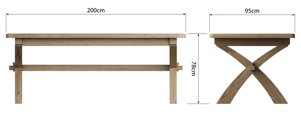Hereford 2.0m Cross Legged Fixed Table