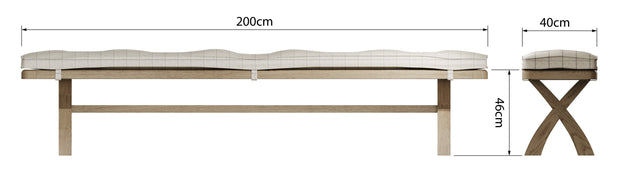 Hereford 2.5m Cross Legged Dining Bench