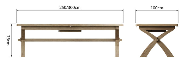 Hereford 2.5m Cross Legged Dining Table