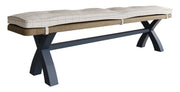 Hereford Dark Blue 2m Bench n Only – Natural Check