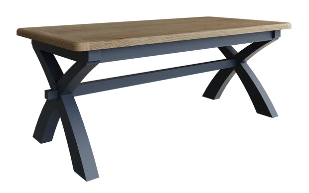 Hereford Dark Blue 2.0m Cross Legged Fixed Table