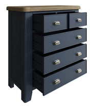 Hereford Dark Blue 2 Over 3 Chest Of Drawers