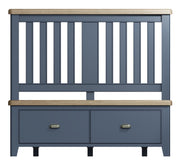 Hereford Dark Blue Bed with Headboard and Drawer Footboard Set