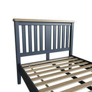 Hereford Dark Blue Bed with Headboard and Low Footboard Set