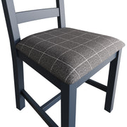 Hereford Dark Blue Slatted Dining Chair (Grey Check)