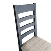 Hereford Dark Blue Slatted Dining Chair (Natural Check)