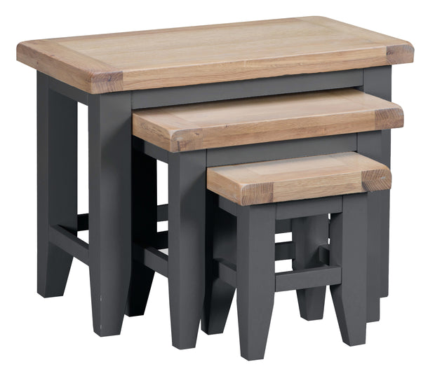 Kingstone Charcoal Nest Of 3 Tables