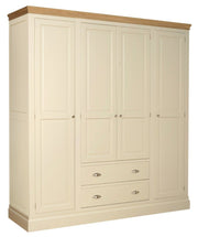 Lundy Painted 4 Door Wardrobe with 2 Drawers