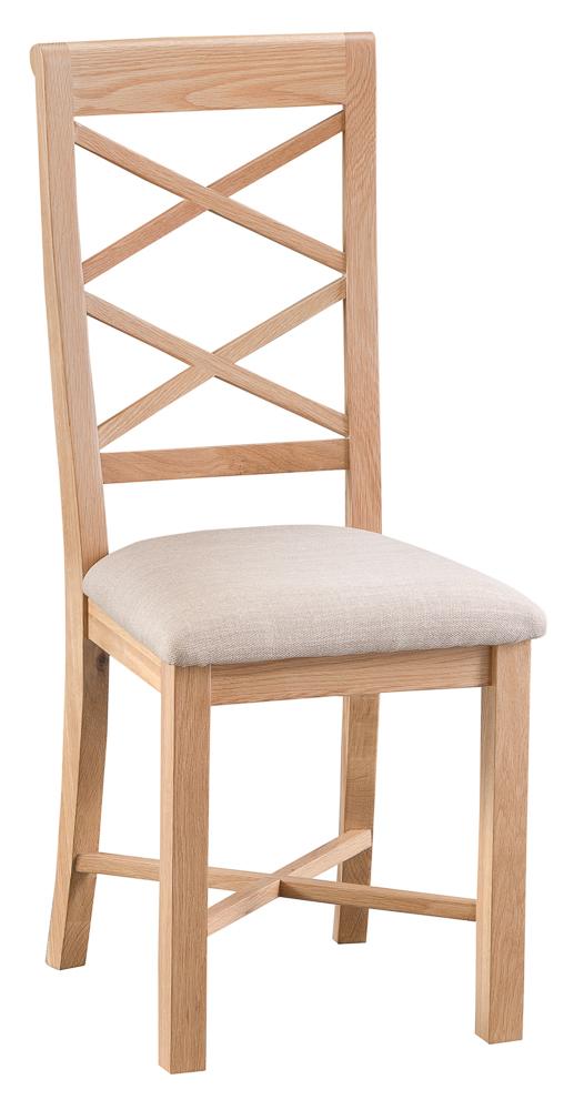 Double Cross Back Dining Chair with Fabric Seat 