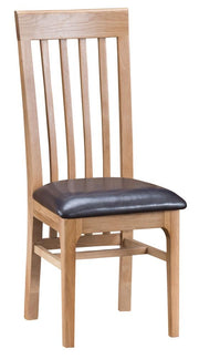 Collington Slat Back Dining Chair (Faux Leather Seat)