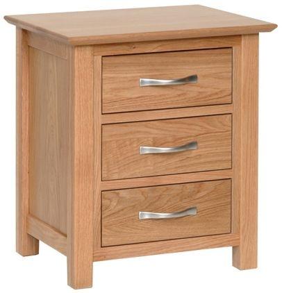 New Oak Bedside Table with 3 Drawers