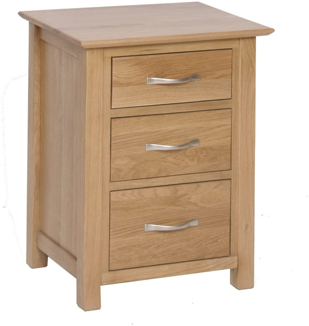 New Oak High Bedside Table with 3 Drawers