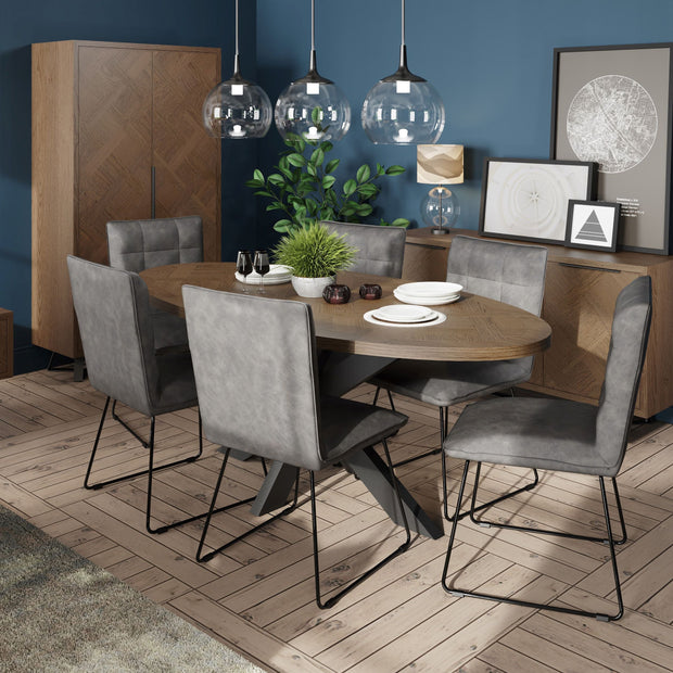 Parquet Oval Dining Table