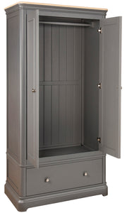 Pebble Double Wardrobe with Drawer