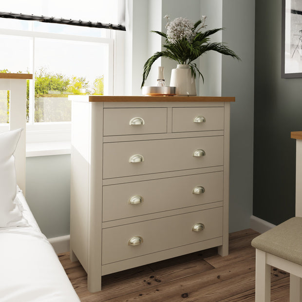 Ludlow Light Grey 2 Over 3 Chest of Drawers