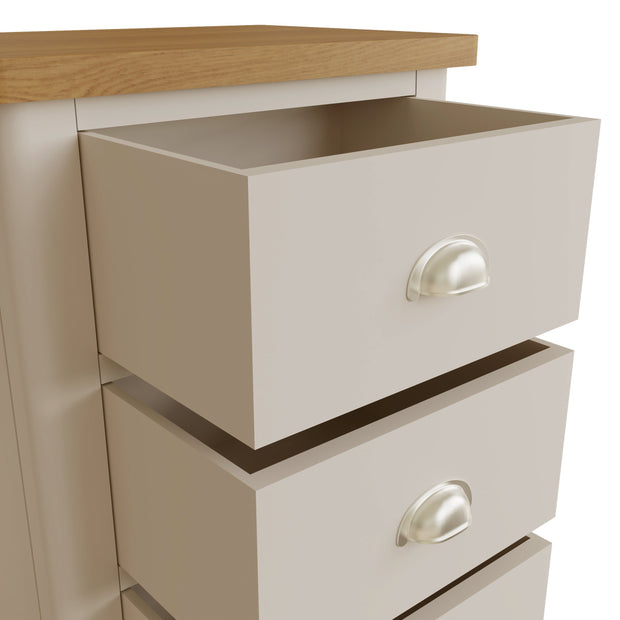 Ludlow Light Grey 5 Drawer Narrow Chest of Drawers