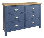 Ludlow Blue 6 Drawer Chest of Drawers