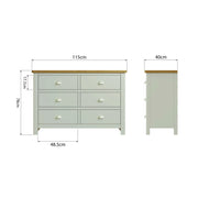 Ludlow Light Grey 6 Drawer Chest of Drawers