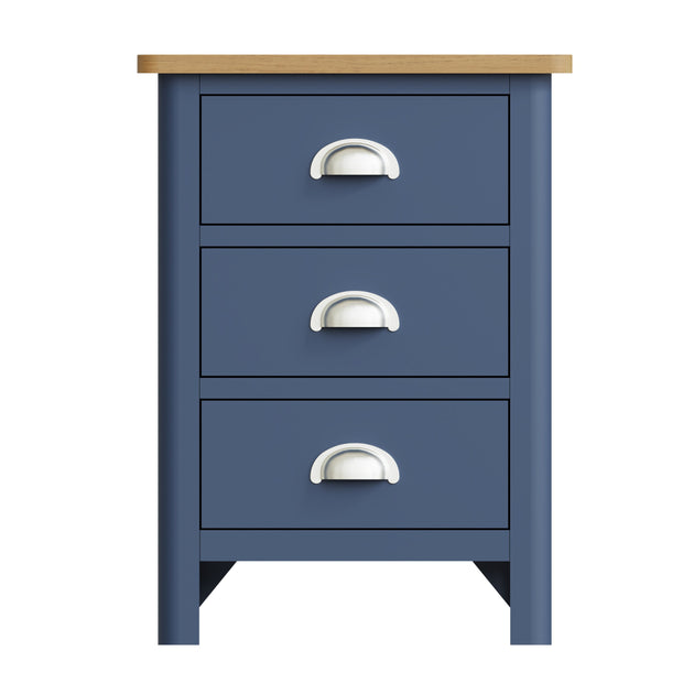 Ludlow Blue 3 Drawer Bedside Table