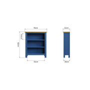 Ludlow Blue Small Wide Bookcase
