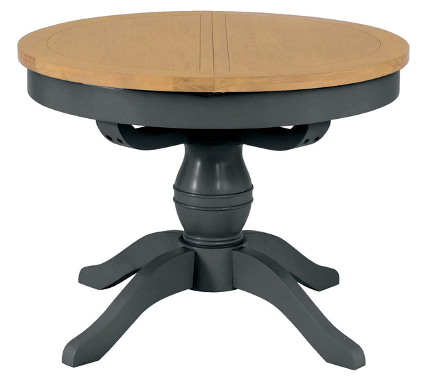 Kingstone Charcoal Round Butterfly Extending Table
