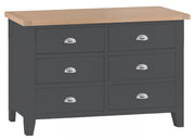 Kingstone Charcoal 6 Drawer Chest Of Drawers