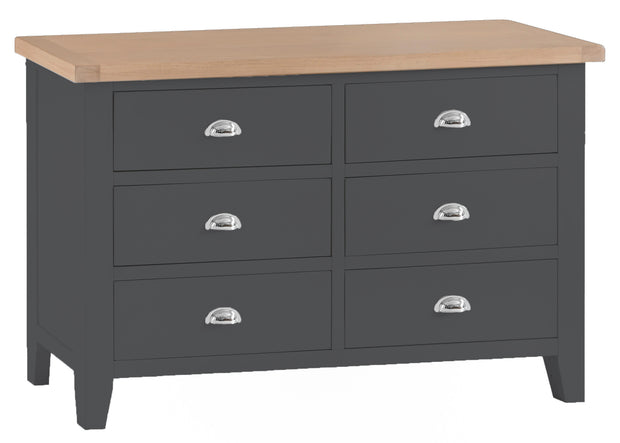 Kingstone Charcoal 6 Drawer Chest Of Drawers