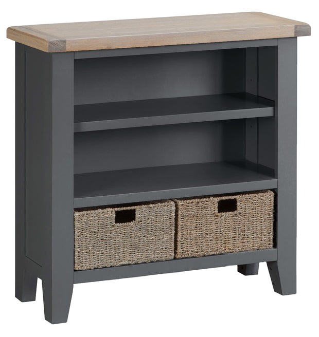 Kingstone Charcoal Small Wide Bookcase
