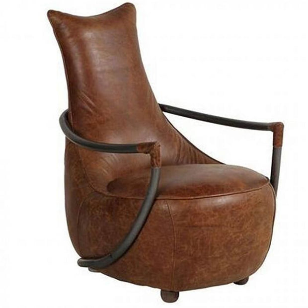 Maverick Retro Relax Chair - Brown Aniline Leather